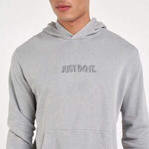 Nike Just Do It JDI Pullover Hoodie Sweater Gray XS